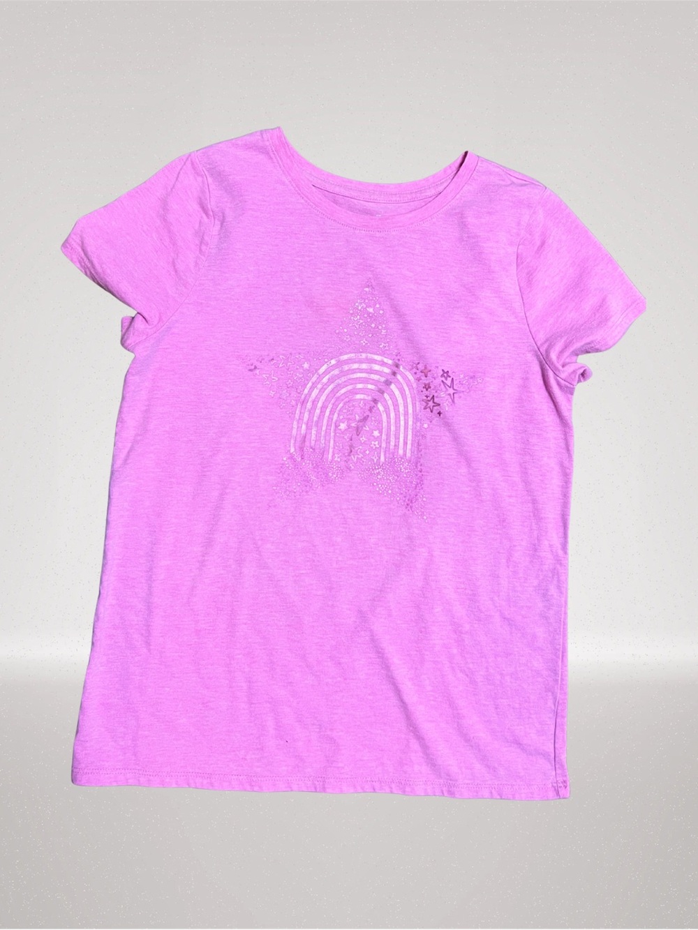 Cat & Jack Girls XL 14 Pink Rainbow Star Graphic T-Shirt
